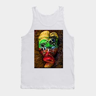 A Bali face mask on dark yellow background Tank Top